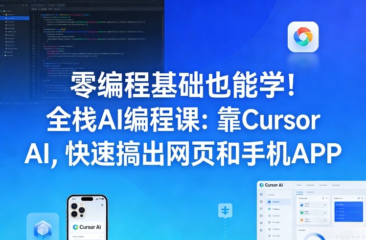 零编程基础也能学！全栈AI编程课：靠Cursor AI，快速搞出网页和手机APP-阳明聊项目