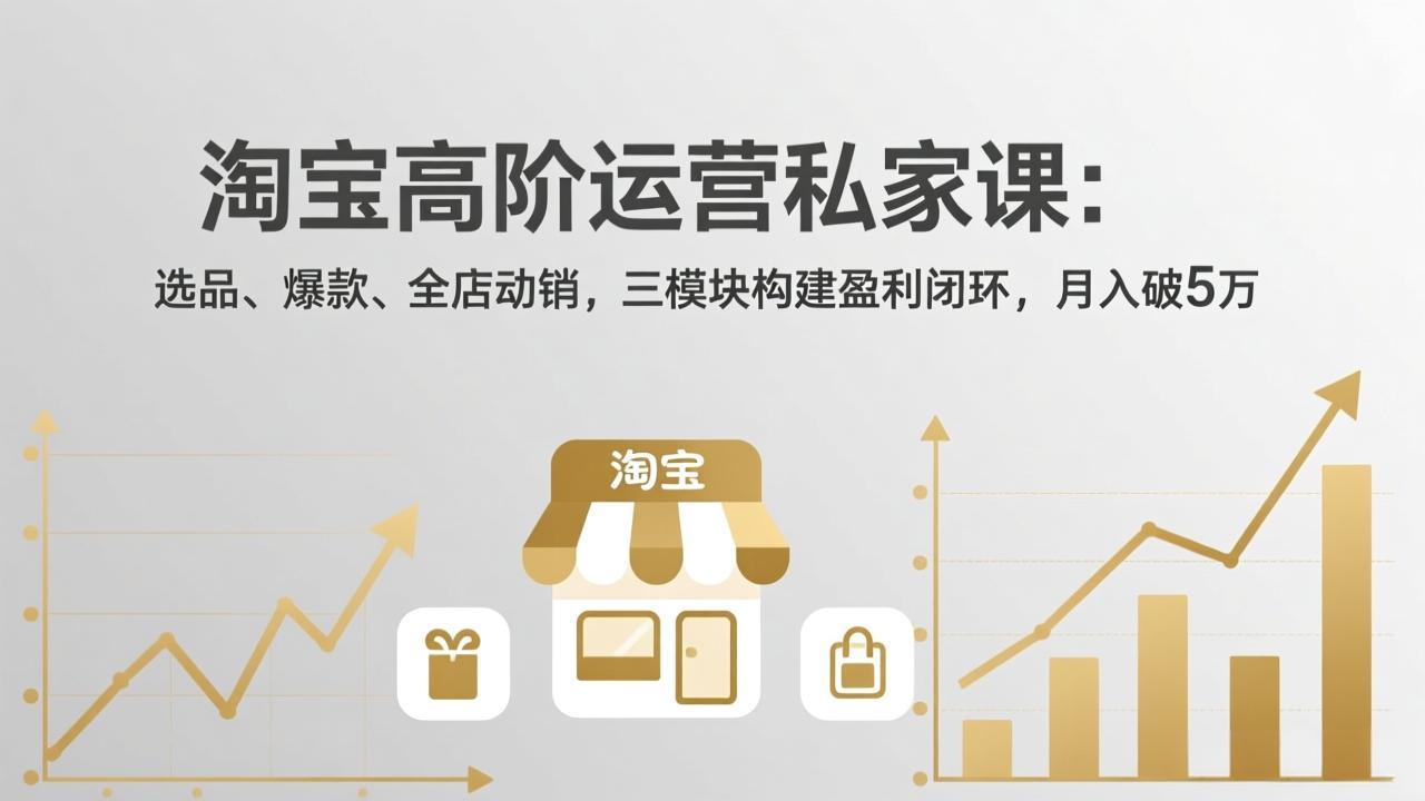 淘宝高阶运营私家课：选品、爆款、全店动销，三模块构建盈利闭环，月入破5万(更新26年2月-阳明聊项目