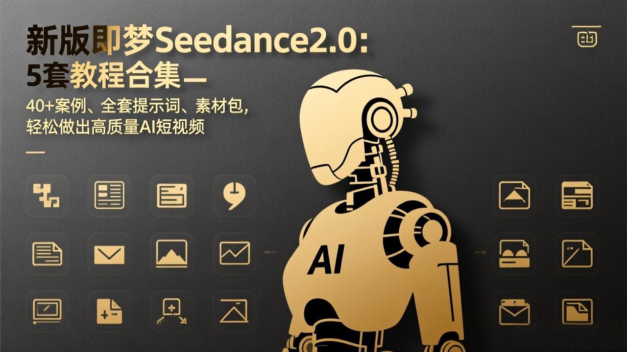 新版即梦Seedance2.0：5套教程合集，40+案例、全套提示词、素材包，轻松做出高质量AI短视频-阳明聊项目