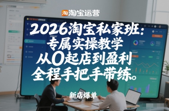 2026淘宝私家班：专属实操教学，从0起店到盈利，全程手把手带练(更新)-阳明聊项目